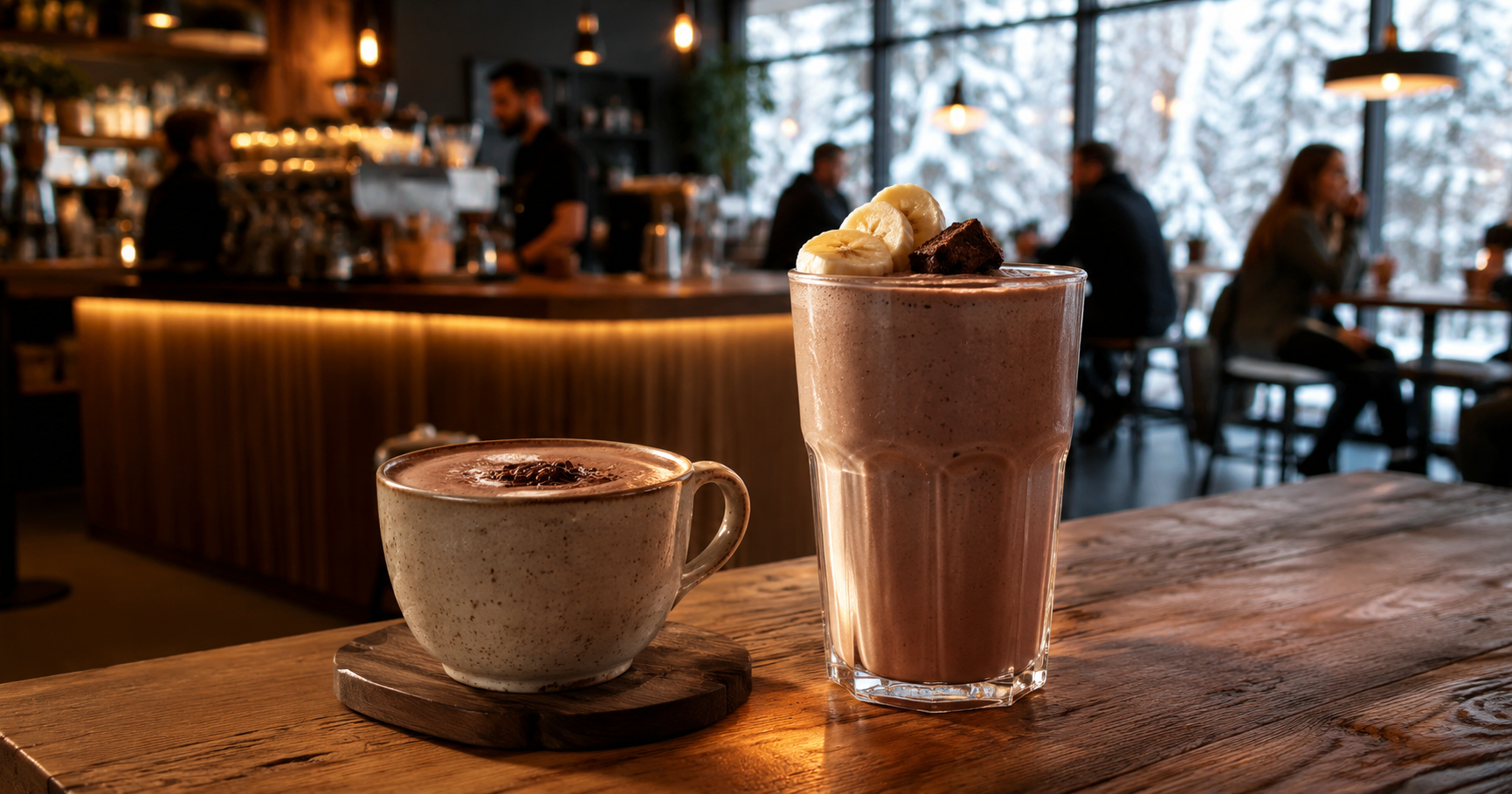 Ciocolata caldă proteică și shake-urile proteice prezente în cafenele